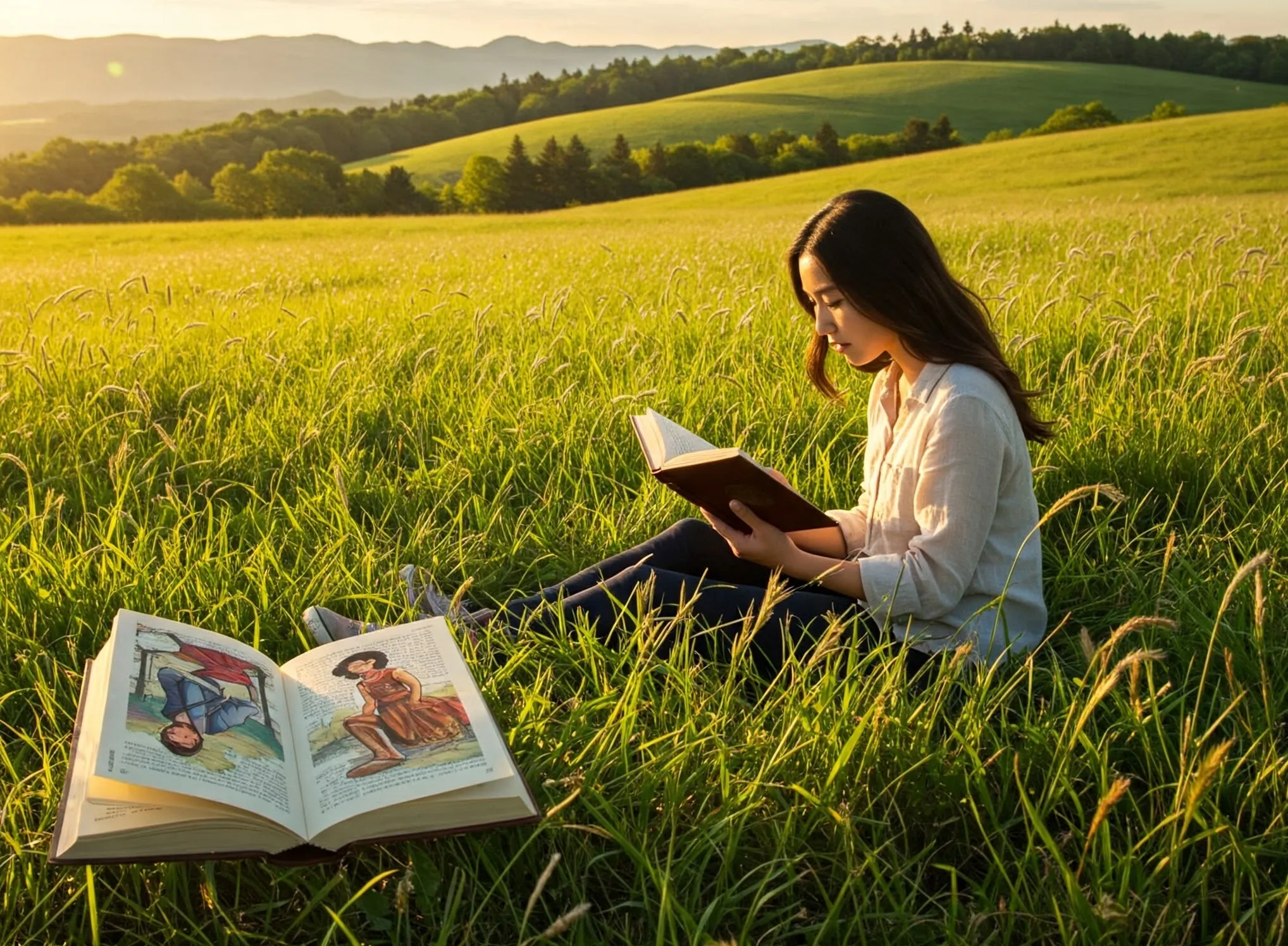 Le lien intime entre l'écrivain et le monde qu'elle a créé dans le livre. (Image générée par l'IA).